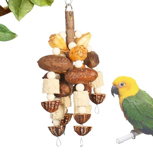 komsoup Vogelspielzeug Für Wellensittiche - Kau- Und Futterspielzeug Für Wellensittiche Im Käfig,Vogelkäfig Zubehör Mit Hanfseil Und Schaukeln, Interaktive Beschäftigung Für Sittiche, Nymphensittiche, von komsoup