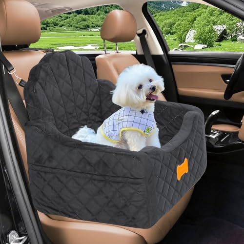 koneboss Hundeautositz für kleine Hunde unter 13,6 kg, abnehmbarer, waschbarer Haustier-Sitzerhöhung mit Sicherheitsgurt und Aufbewahrungstaschen, Reise-Autobett, Schwarz koneboss Hundeautositz für kleine Hunde unter 13,6 kg, abnehmbarer, waschbarer Haustier-Sitzerhöhung mit Sicherheitsgurt und Aufbewahrungstaschen, Reise-Autobett, Schwarz von koneboss