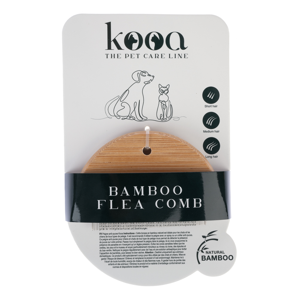 kooa Flohkamm aus Bambus - L 10 x B 6,7 x H 1 cm kooa Flohkamm aus Bambus - L 10 x B 6,7 x H 1 cm von kooa