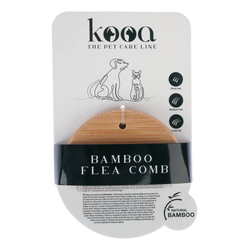 kooa Flohkamm aus Bambus - L 10 x B 6,7 x H 1 cm von kooa