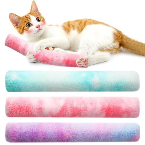3 Stück Katzenminze Polster Spielzeug, Weich und Bequem Interaktiv Katzenspielzeug, Satte Farben Drinnen Katzenspielzeug mit Katzenminze Dauerhaft (Rosa&Grün&Lila) von Korsaot