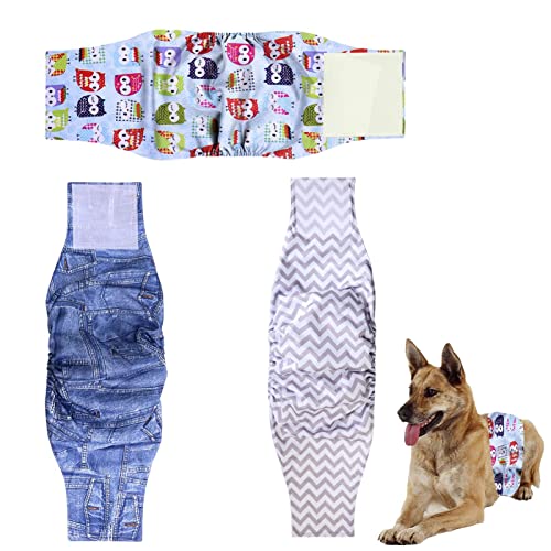 Hundebandagen für Männer | / Set waschbare Hunde-Bauchbänder – saugfähige männliche Wraps für Hunde, Hunde, Welpen, Zubehör mit wasserdichter Schicht von Kot-au von kot-au