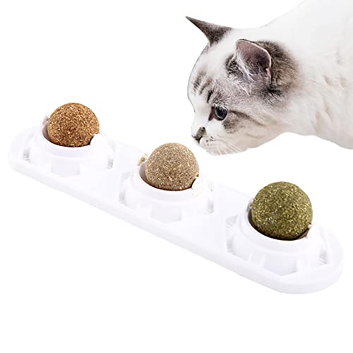 Katzen-Minz-Ball-Spielzeug, selbstklebendes Katzenspielzeug, Minzbälle zur Schmutzentfernung | Katzenspielzeug für Fenster, Tür, Boden Kot-au von kot-au