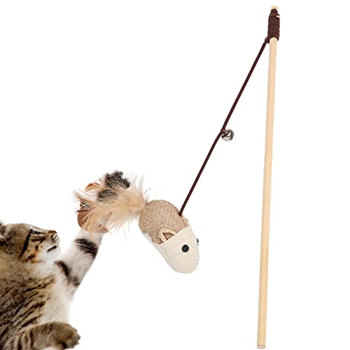 Katzenspielzeug, Naturholz, Katzenspielzeug, mit knackigem Klingelton – interaktives Katzenzubehör für Indoor-Katzen, um Spaß zu haben von kot-au