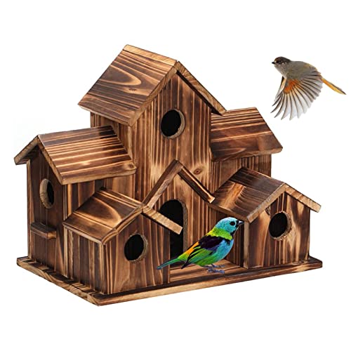 Vogelhaus für den Außenbereich, Naturholz, zu Aufhängen am Kolibri-Nest, handgefertigt, Vogelhaus, Bauernhaus, Kot-au Vogelhaus, 2 Stück von kot-au
