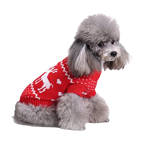 Weihnachts-Haustierkleidung | Urlaubsmütze für Haustiere, Schal, Pullover, Kleidung, Rollkragen, kaltes Wetter, Pullover für kleine, mittelgroße Hunde, Katzen, Kot-au von kot-au