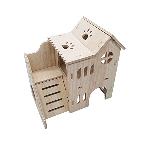 Hamsterhaus Käfig Übungsspielzeug Nesting Villa Spielplatz für Rattenmeerschweinchen, 17 cm x 11,5 cm x 17 cm von kowaku