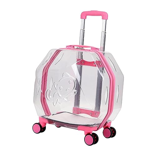 Haustier-Katzen-Trolley, Hundetrage-Rucksack für Welpen, Reise-Hundetragetasche, Haustiertrage-Rucksack mit Rädern für Reisen, Wandern, Camping , Vollklares Rosa Haustier-Katzen-Trolley, Hundetrage-Rucksack für Welpen, Reise-Hundetragetasche, Haustiertrage-Rucksack mit Rädern für Reisen, Wandern, Camping , Vollklares Rosa von kowaku
