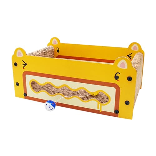 Katzenkratzbrett aus Pappe, Loungebett, Katzenkratzbrett, Katzennest, großes, breites Katzenkratzpad für Katzen und Kätzchen im Innenbereich , GELB Katzenkratzbrett aus Pappe, Loungebett, Katzenkratzbrett, Katzennest, großes, breites Katzenkratzpad für Katzen und Kätzchen im Innenbereich , GELB von kowaku