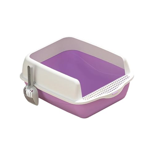 Oben offene Katzentoilette, hoch, liefert abnehmbare, große, halbgeschlossene, schmutzabweisende, erhöhte Katzentoilette, Violett Oben offene Katzentoilette, hoch, liefert abnehmbare, große, halbgeschlossene, schmutzabweisende, erhöhte Katzentoilette, Violett von kowaku