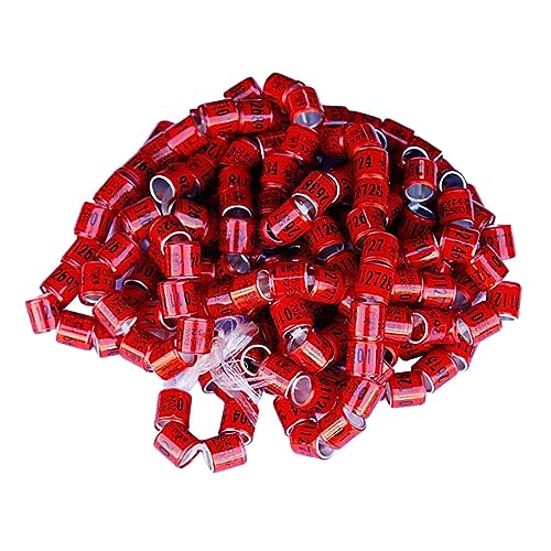kowaku 100 Stück Taubenbeinringe, Aluminium-Fußbänder, tragbar, Vogel 2024, langlebig, leicht, 8 mm, nummeriert, für kleines Geflügel, Zwergfinken, Hühner, Rot kowaku 100 Stück Taubenbeinringe, Aluminium-Fußbänder, tragbar, Vogel 2024, langlebig, leicht, 8 mm, nummeriert, für kleines Geflügel, Zwergfinken, Hühner, Rot von kowaku