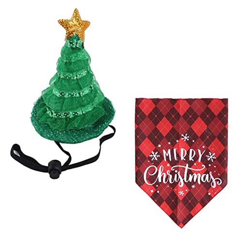 kowaku 2 Pcs Pet Dogs Bandana with Hat Chrmas Costumes Halloween Set Decoration Neckerchief Decorative Pattern Triangle Scarf for Puppy, Set A kowaku 2 Pcs Pet Dogs Bandana with Hat Chrmas Costumes Halloween Set Decoration Neckerchief Decorative Pattern Triangle Scarf for Puppy, Set A von kowaku