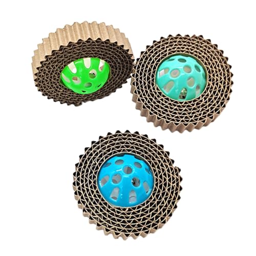 kowaku 3X Katzenbälle Locken und Beschäftigen Hauskatzen Lustiges buntes Übungs-Katzenspielzeug mit Glocke für Kätzchen-Katzenspiel kowaku 3X Katzenbälle Locken und Beschäftigen Hauskatzen Lustiges buntes Übungs-Katzenspielzeug mit Glocke für Kätzchen-Katzenspiel von kowaku
