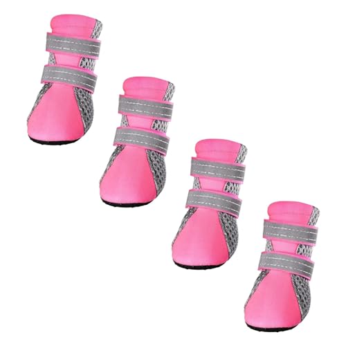 kowaku 4 Stück rutschfeste Hundeschuhe, Hundestiefel, Netzgewebe, atmungsaktiv, weiche Schuhe für kleine, mittelgroße und große Hunde, XL von kowaku