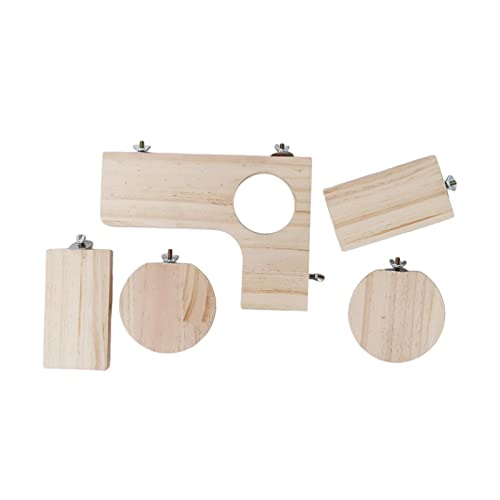 kowaku 5 Stück Hamsterkäfig Plattform Set Holz Springboards für Kleintiere kowaku 5 Stück Hamsterkäfig Plattform Set Holz Springboards für Kleintiere von kowaku
