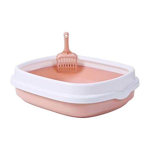 kowaku Anti-Spritzer-Katzentoilette, mit umlaufender Wanne am oberen Rahmen, langlebige, abnehmbare, halboffene Katzentoilette für Haustierbedarf, Welpen, , Rosa groß kowaku Anti-Spritzer-Katzentoilette, mit umlaufender Wanne am oberen Rahmen, langlebige, abnehmbare, halboffene Katzentoilette für Haustierbedarf, Welpen, , Rosa groß von kowaku
