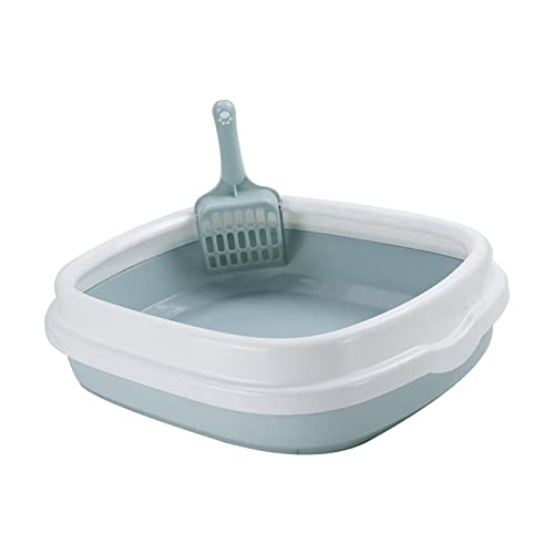 kowaku Anti-Spritzer-Katzentoilette, mit umlaufender Wanne am oberen Rahmen, langlebige, abnehmbare, halboffene Katzentoilette für Haustierbedarf, Welpen, , Blau groß kowaku Anti-Spritzer-Katzentoilette, mit umlaufender Wanne am oberen Rahmen, langlebige, abnehmbare, halboffene Katzentoilette für Haustierbedarf, Welpen, , Blau groß von kowaku