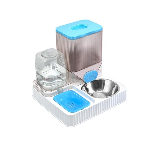 kowaku Automatischer Futter- und Wasserspender für Haustiere, Bewässerungsspender für Haustiere, Wasser- und Futterspender für Katzen und Hunde, Blau mit Schüssel kowaku Automatischer Futter- und Wasserspender für Haustiere, Bewässerungsspender für Haustiere, Wasser- und Futterspender für Katzen und Hunde, Blau mit Schüssel von kowaku