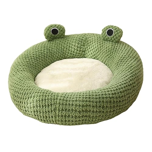 kowaku Cartoon Frosch Form Katzenbett Haus Katzenbett Indoor Bequeme Schlummerfunktion Beruhigende Indoor Katzen Katzennest Plüsch Rundes Haustierbett für Welpen Katzen Kätzchen, L kowaku Cartoon Frosch Form Katzenbett Haus Katzenbett Indoor Bequeme Schlummerfunktion Beruhigende Indoor Katzen Katzennest Plüsch Rundes Haustierbett für Welpen Katzen Kätzchen, L von kowaku