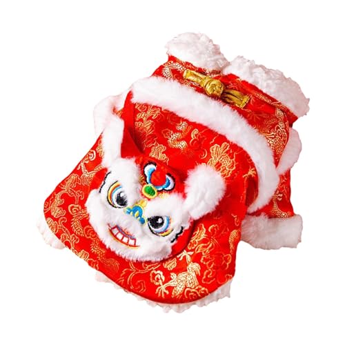 kowaku Chinesisches Neujahrskostüm für Hunde, Tang-Anzug, Winterbekleidung, Haustier-Kostüm, Wintermantel für Hunde, Bichon, Cosplay, XXL von kowaku