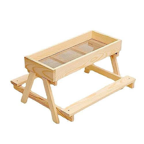 kowaku DIY Hühnertisch-Futterspender-Set aus Holz, Netzboden, vielseitig, leicht zu reinigen und zu befüllen, belüfteter Eichhörnchen-Futterspender für kowaku DIY Hühnertisch-Futterspender-Set aus Holz, Netzboden, vielseitig, leicht zu reinigen und zu befüllen, belüfteter Eichhörnchen-Futterspender für von kowaku