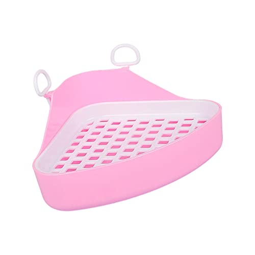 kowaku Dreieckiges Töpfchentrainer-Tablett mit Gitter, Toilette, Haustierpfanne, Eckstreu, Bettkasten für Kaninchen, Kleintiere, Chinchillas, Frettchen, Rosa kowaku Dreieckiges Töpfchentrainer-Tablett mit Gitter, Toilette, Haustierpfanne, Eckstreu, Bettkasten für Kaninchen, Kleintiere, Chinchillas, Frettchen, Rosa von kowaku