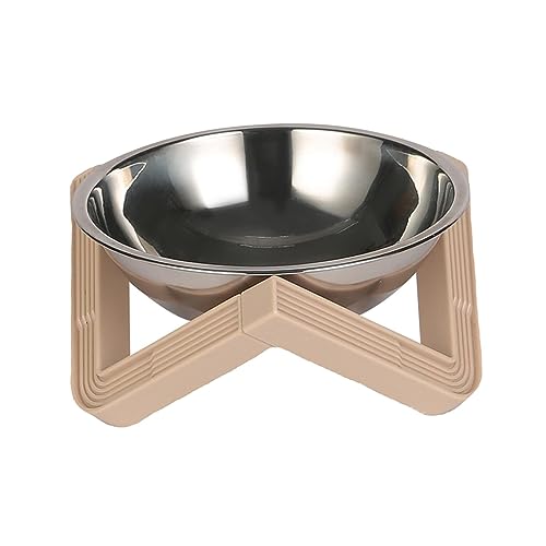 kowaku Erhöhter Katzennapf Katzenfutternapf mit Ständer Snacknapf Tragbarer Katzennapf Futternapf für Kitty Indoor Katzen Kleine Mittlere Hunde Haustiere Zubehör, Stahlnapf Aprikose von kowaku