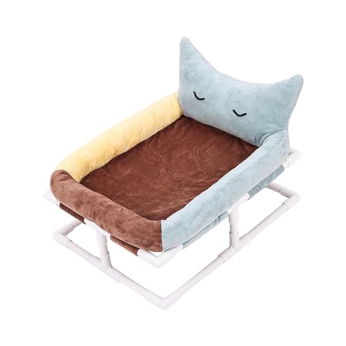 kowaku Erhöhtes Katzenbett, Katzenschlafbett, waschbar, weiche, rutschfeste Unterseite, Zwingerpolster, erhöhtes Katzenbett für Sofas, Böden, Betten im, braun von kowaku