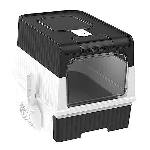 kowaku Faltbare Katzentoilette mit Deckel, geschlossene Katzentoilette, Kätzchentoilette, für alle Arten von Katzenstreu, Kätzchen, Schwarz kowaku Faltbare Katzentoilette mit Deckel, geschlossene Katzentoilette, Kätzchentoilette, für alle Arten von Katzenstreu, Kätzchen, Schwarz von kowaku