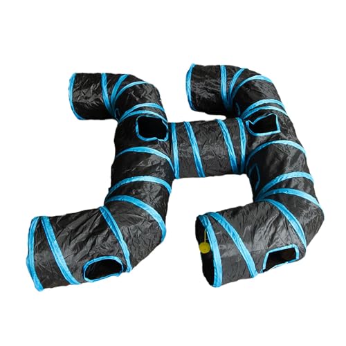 kowaku Faltbarer Katzentunnel, Spielzeug, Unterhaltung, lustige, multifunktionale Übung, zusammenklappbare Haustier-Spielröhre, Versteckaktivität, Blau Schwarz kowaku Faltbarer Katzentunnel, Spielzeug, Unterhaltung, lustige, multifunktionale Übung, zusammenklappbare Haustier-Spielröhre, Versteckaktivität, Blau Schwarz von kowaku