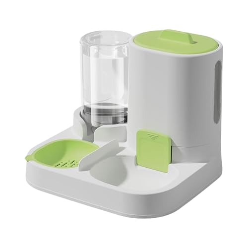 kowaku Futterautomat Und Wasserspender Als 2 in 1 Futterstation mit Futternapf Und Großer Kapazität für Trockenfutter für Kleine Hunde Und Katzen, GrÜn von kowaku