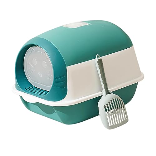 kowaku Geschlossene und abgedeckte Katzentoilette mit Kapuze Katzentoilette Spritzwassergeschützte große Katzentoilette mit Tür Kitty Katzentoilette für mittelgroße große Katzen, Blau Weiß kowaku Geschlossene und abgedeckte Katzentoilette mit Kapuze Katzentoilette Spritzwassergeschützte große Katzentoilette mit Tür Kitty Katzentoilette für mittelgroße große Katzen, Blau Weiß von kowaku
