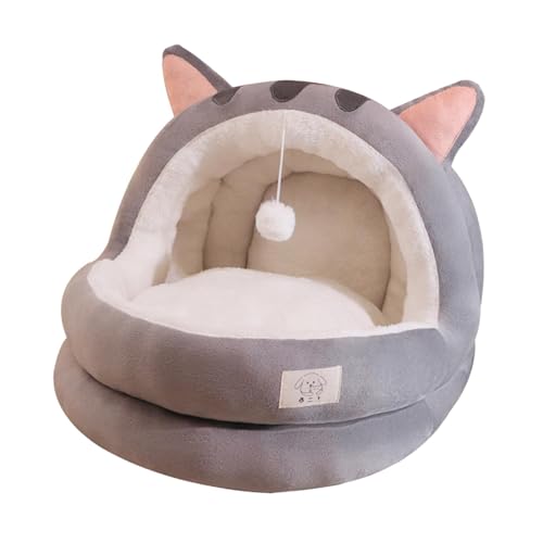 kowaku Halb geschlossenes Haustier-Katzennest, Katzenbett, abnehmbares Innenkissen, Schlafbett mit Ball, rutschfeste Unterseite, Haus, Hundehütte, Grau, M kowaku Halb geschlossenes Haustier-Katzennest, Katzenbett, abnehmbares Innenkissen, Schlafbett mit Ball, rutschfeste Unterseite, Haus, Hundehütte, Grau, M von kowaku