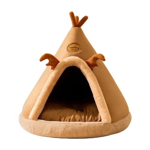 kowaku Halb geschlossenes Haustier-Katzennest Katzenbett Höhle Weihnachten Ornament Indoor Katzen Snooze Katzenzelt Selbstwärmend für Katzen Welpen Hund, Braun kowaku Halb geschlossenes Haustier-Katzennest Katzenbett Höhle Weihnachten Ornament Indoor Katzen Snooze Katzenzelt Selbstwärmend für Katzen Welpen Hund, Braun von kowaku