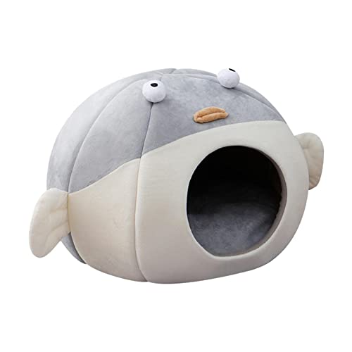 kowaku Halb geschlossenes Haustierbett, Haus-Slip-Zwinger, waschbarer Wärmer, Höhle, bequeme Winterkatzen und Hunde für Kätzchen, Innenbereich, schlafende Welpendekoration, L von kowaku