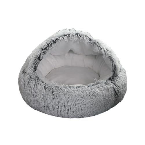 kowaku Halbgeschlossenes Haustier-Katzennest, Hunde-Katzenbett, Schlummern, weiches Herbst-Winter-warmes Hundebett, Katzenbett, Höhlenhaus für kleine, grau kowaku Halbgeschlossenes Haustier-Katzennest, Hunde-Katzenbett, Schlummern, weiches Herbst-Winter-warmes Hundebett, Katzenbett, Höhlenhaus für kleine, grau von kowaku