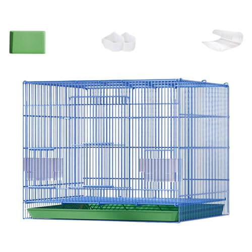 kowaku Hasenkäfig-Netzvilla mit herausziehbaren Tabletts, leicht zu reinigender Innen-Hasenstall, Meerschweinchenkäfig für Kaninchen, Frettchen, Chinchillas, blau A von kowaku