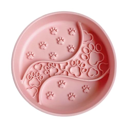 kowaku Haustier Hund Slow Feeder Bowl Lebensmittel Lagerung Container Langsame Fütterung Pad Hund Leckerli Gericht für Hunde, Rosa von kowaku