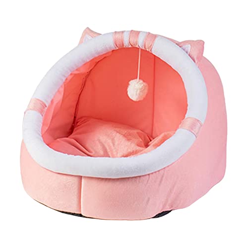 kowaku Haustier Katzenbett mit Ball Spielzeug Schlafbett Nest Kleine Hundehütte für Indoor Outdoor Haustier Zubehör Rosa Katze M kowaku Haustier Katzenbett mit Ball Spielzeug Schlafbett Nest Kleine Hundehütte für Indoor Outdoor Haustier Zubehör Rosa Katze M von kowaku