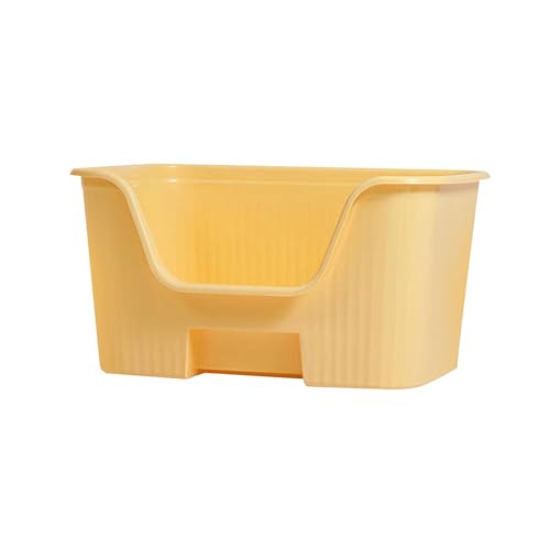 kowaku Haustiertoiletten mit hohen Seiten, großes Katzentoilettenbecken, halbgeschlossene Haustiertoilette für Hauskatzen, Hamster, Kätzchen, Gelb, kein Rad kowaku Haustiertoiletten mit hohen Seiten, großes Katzentoilettenbecken, halbgeschlossene Haustiertoilette für Hauskatzen, Hamster, Kätzchen, Gelb, kein Rad von kowaku
