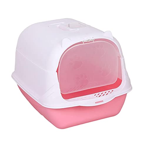 kowaku Hohe Seiten-Haustier-Katzentoilette, geschlossen, mit Löffel, Bettpfanne, Katzenklo mit Kapuze, für Hamster, Katzen, Kätzchen, Kaninchen, Rosa kowaku Hohe Seiten-Haustier-Katzentoilette, geschlossen, mit Löffel, Bettpfanne, Katzenklo mit Kapuze, für Hamster, Katzen, Kätzchen, Kaninchen, Rosa von kowaku