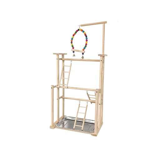 kowaku Holzstange Gym Laufstall 3 Schichten Holz Vogelspielplatz Vogelkäfig Zubehör Plattform Papagei Sitzstange Ständer für kleine Sittiche kowaku Holzstange Gym Laufstall 3 Schichten Holz Vogelspielplatz Vogelkäfig Zubehör Plattform Papagei Sitzstange Ständer für kleine Sittiche von kowaku