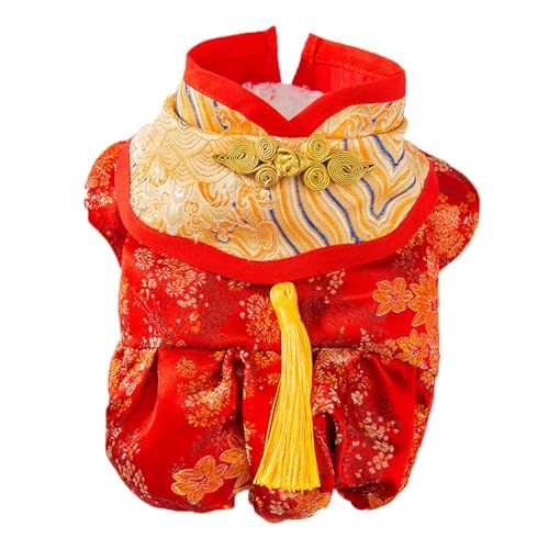 kowaku Hund Chinesisches Neujahrskostüm Haustierkostüm Warmer Rock Haustiere Tang-Anzug Hund Cheongsam Qipao für kleine Hunde Katzen Teddy Haustiergeschenke von kowaku