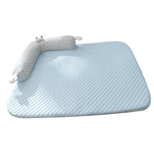 kowaku Hundekistenmatte, Katzenbetteinlage, Sommerkühlmatte, selbstkühlendes Pad für Zwinger, Schlafzimmer, blau M von kowaku