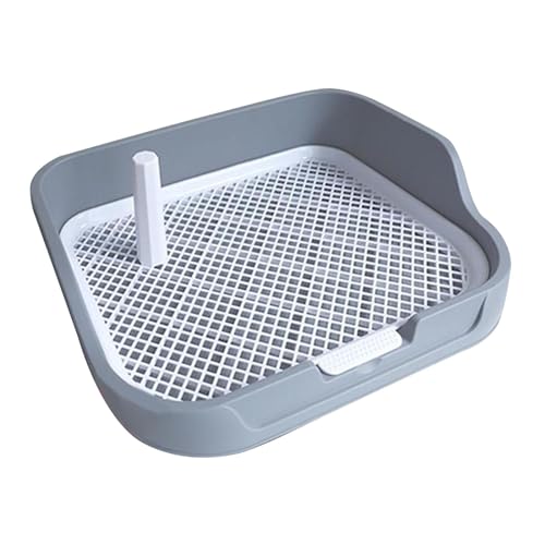 Hundetoilette mit abnehmbarem Pfosten, wiederverwendbares Netz-Trainingstoiletten-Tablett für kleine und mittelgroße Hunde, Hasenveranda, Grau Hundetoilette mit abnehmbarem Pfosten, wiederverwendbares Netz-Trainingstoiletten-Tablett für kleine und mittelgroße Hunde, Hasenveranda, Grau von kowaku