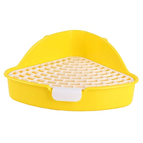 kowaku Kaninchen-Toiletten-Pfanne für Chinchilla-Kleintiere, Hamster-Kaninchenkäfig, Gelb von kowaku