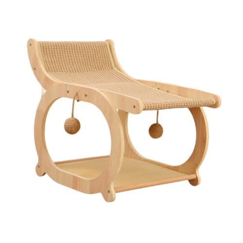 kowaku Katzen-Sisal-Loungesessel, Holzliege, Kratzbaum, erhöhtes Katzenbett für den Hasengarten, Holzfarbe kowaku Katzen-Sisal-Loungesessel, Holzliege, Kratzbaum, erhöhtes Katzenbett für den Hasengarten, Holzfarbe von kowaku