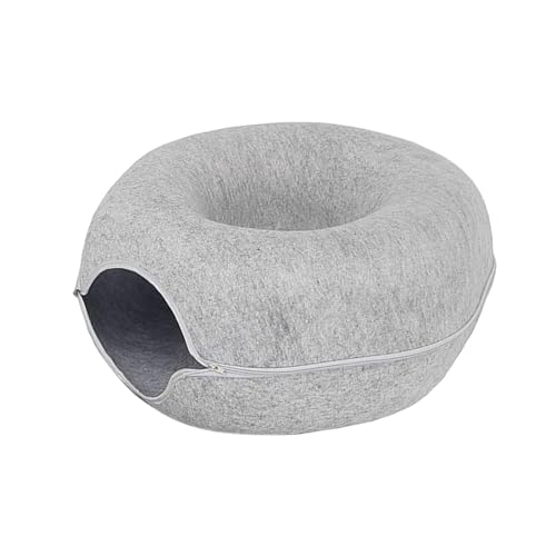 kowaku Katzen-Tunnelbett, Katzen-Donut-Tunnel, universelle Ruhe, Kratzfest, zum Spielen und Verstecken, Heimtierbedarf, Katzenhaus, Hellgrau 60cm kowaku Katzen-Tunnelbett, Katzen-Donut-Tunnel, universelle Ruhe, Kratzfest, zum Spielen und Verstecken, Heimtierbedarf, Katzenhaus, Hellgrau 60cm von kowaku