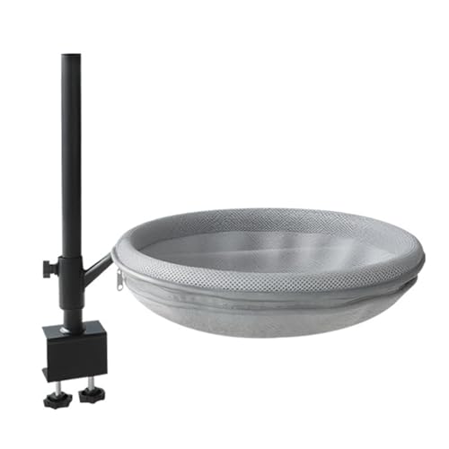kowaku Katzenbett Schreibtisch Katzen Hängematte Erhöhtes Haustiernest Katzenmöbel Stabiler Ruheplatz Aus Metall mit Klemmhalterung 360° Drehbar Und Höhenver, Netzstoff Und Plüsch von kowaku