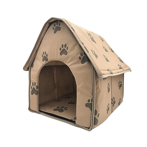kowaku Katzenbett für Hauskatzen, Hundebetthaus Kitty mit Kissenhütte, warmes, schönes Hundeschlafbett, kleine Fußabdrücke, Haustierhaus für Katzen, kleine von kowaku